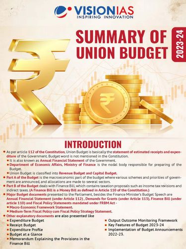 Vision IAS Union Budget 2023-24 Summary