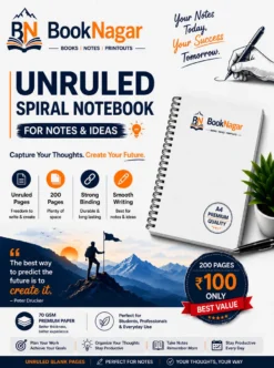 Unruled Spiral Notebook A4 | 200 Pages Premium Spiral Bound Notebook for Notes & Ideas