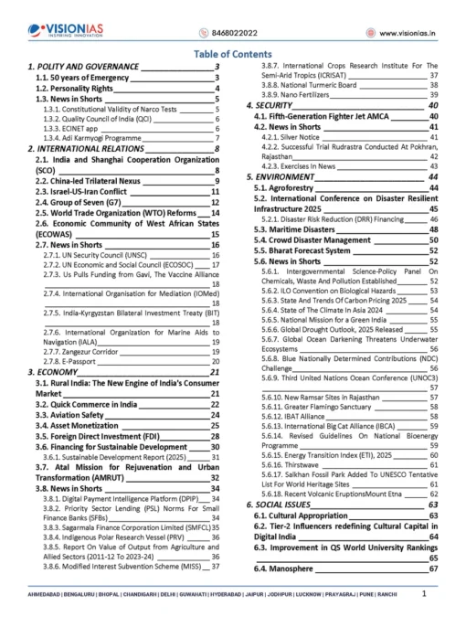 Vision IAS Current Affairs 2025 (B/W Print)