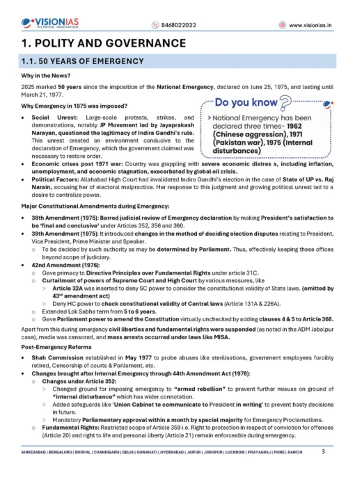 Vision IAS Current Affairs 2025 (B/W Print)