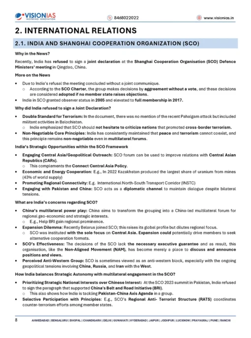 Vision IAS Current Affairs 2025 (B/W Print)