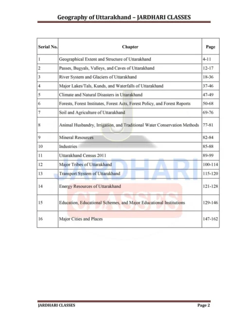 Jardhari Classes Geography of Uttarakhand by Sushil Jardhari (Photostat) - Image 2
