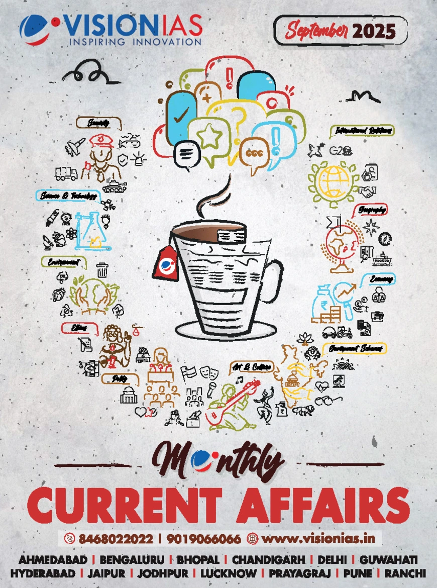 Vision IAS Current Affairs September 2025 (B/W Print)