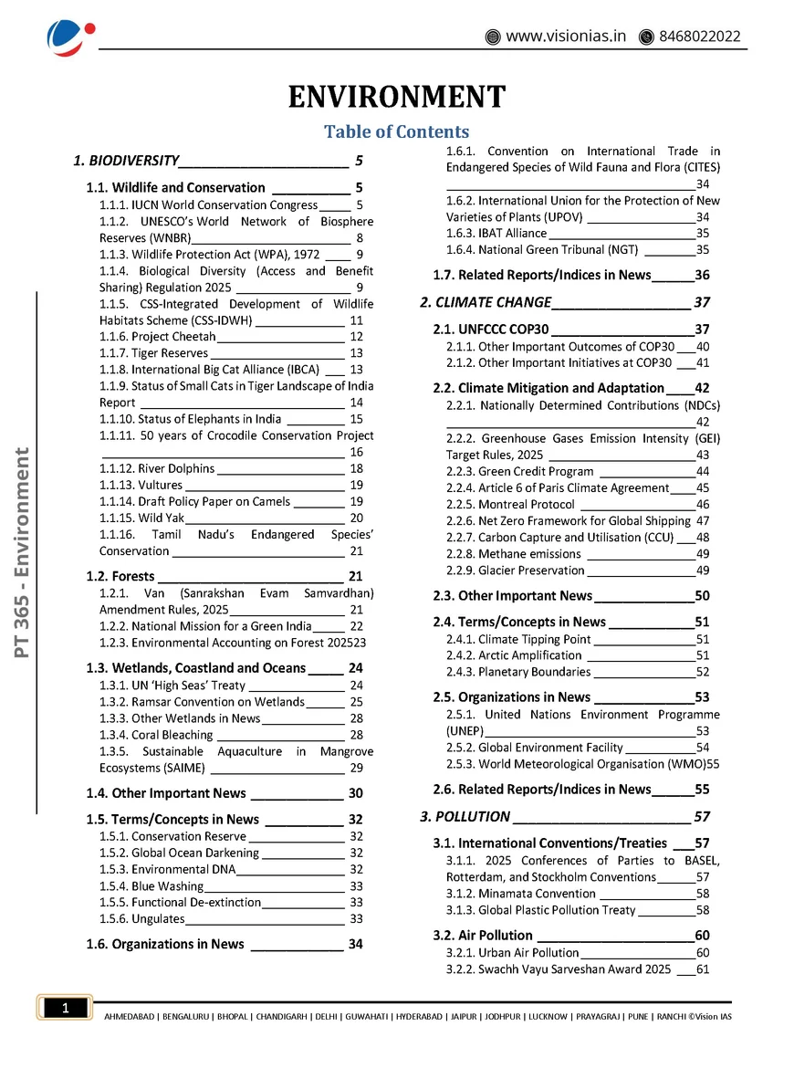PT 365 Environment for UPSC Prelims| Vision IAS - Image 2