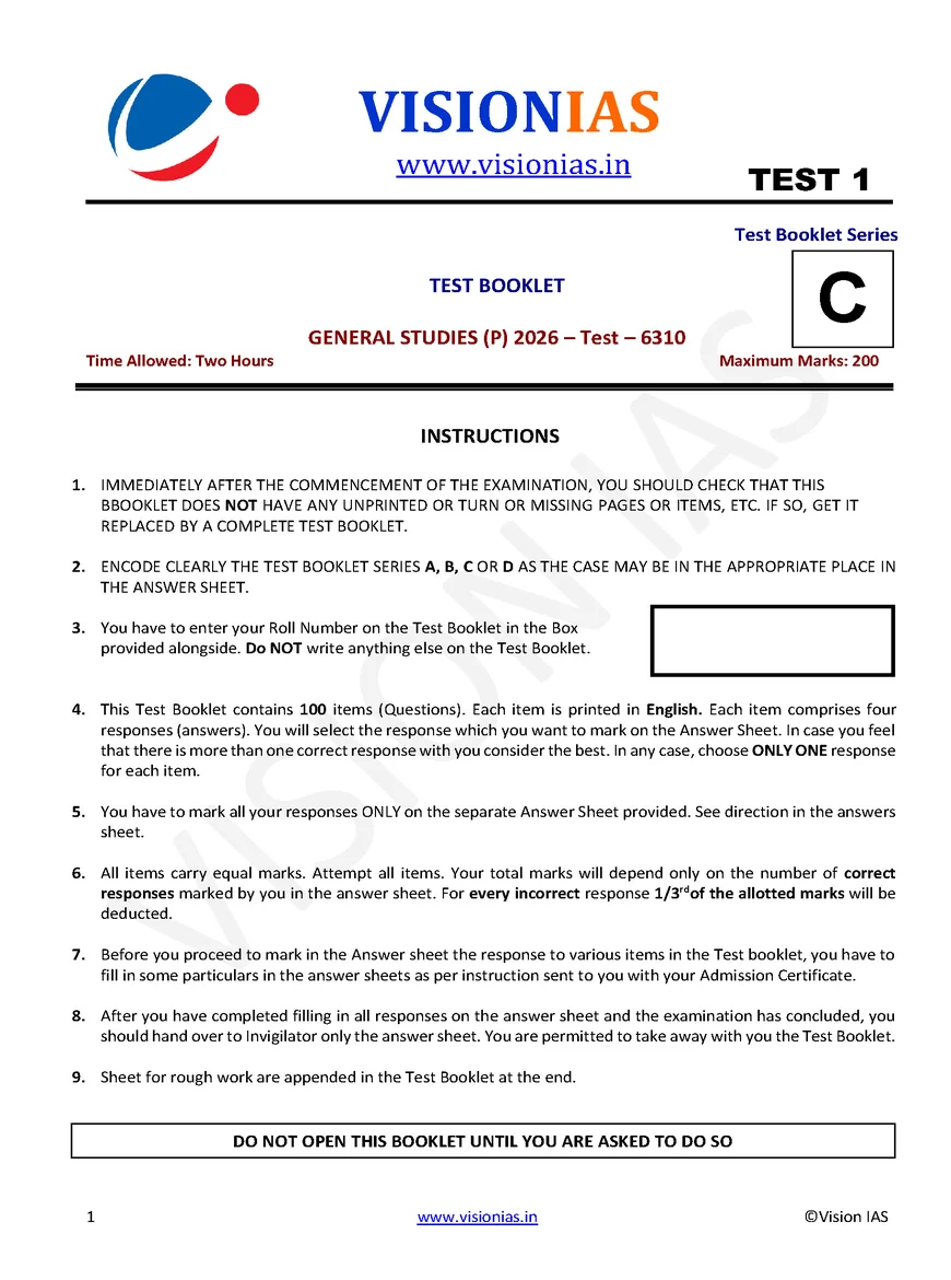 Vision IAS UPSC Prelims Test Series 2026 (Set of 3 Tests 21–23) | English Medium | Printed PDF - Image 2