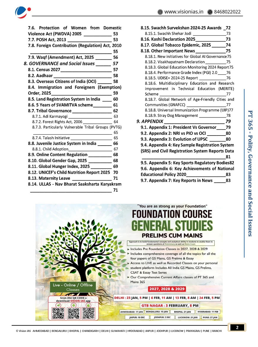 Polity Governance Social Issues Vision IAS PT 365 - Image 3