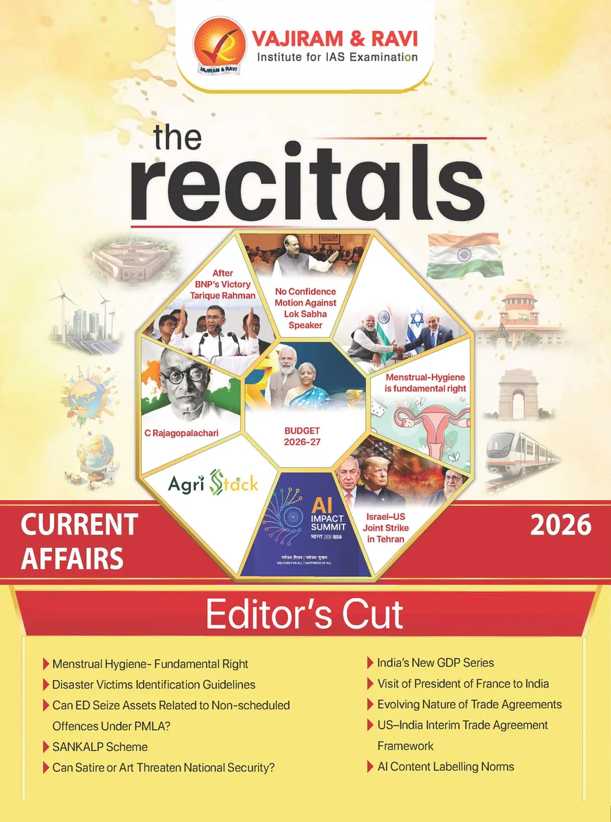 The Recitals Current Affairs 2026 for UPSC & State PCS Vajiram & Ravi (BW Photostat)
