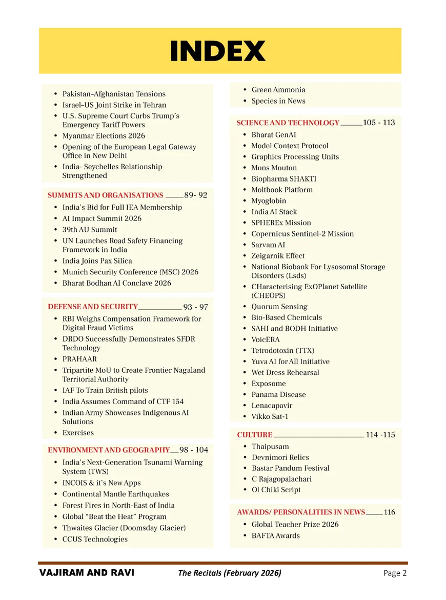 The Recitals Current Affairs 2026 for UPSC & State PCS | Vajiram & Ravi (B/W Photostat) - Image 3