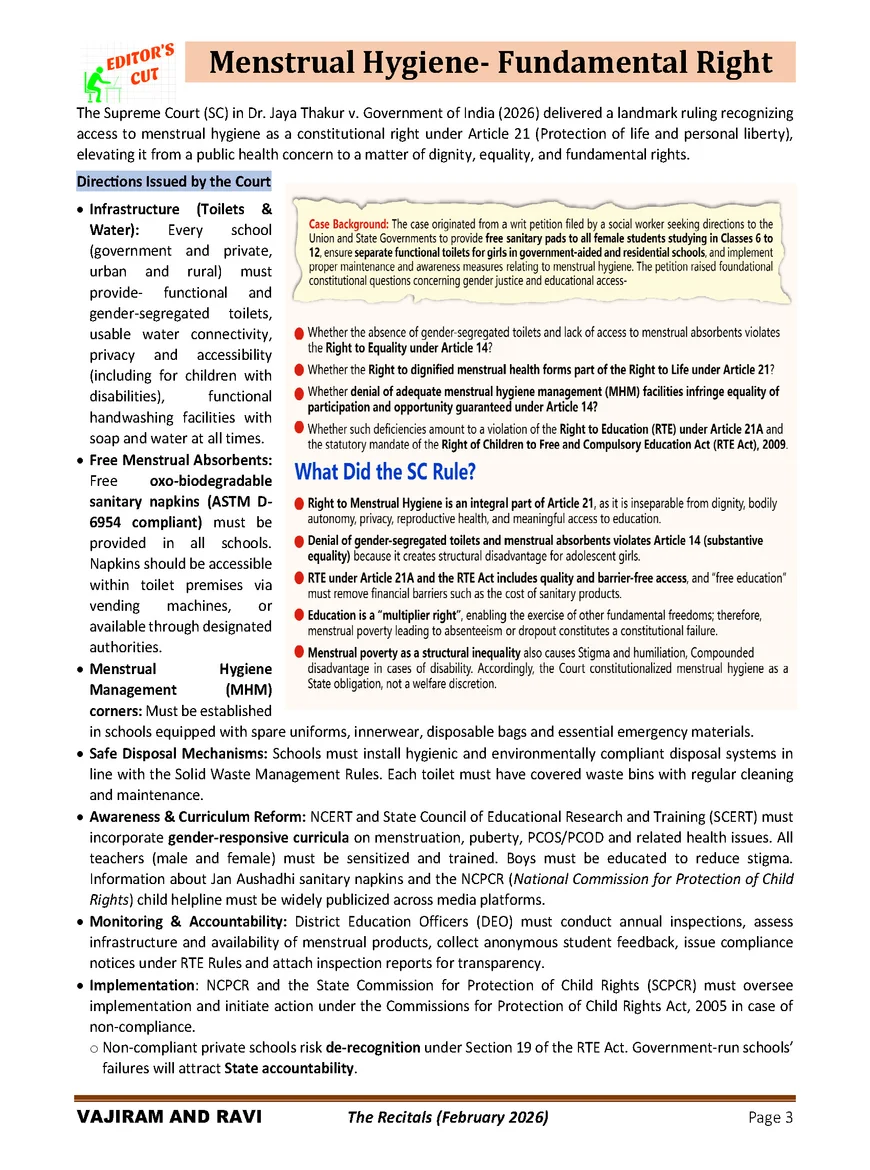 The Recitals Current Affairs 2026 for UPSC & State PCS | Vajiram & Ravi (B/W Photostat) - Image 4