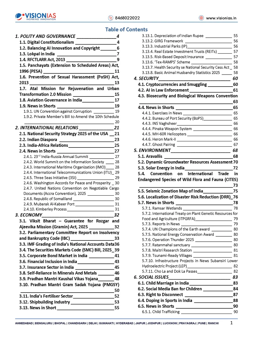 Vision IAS Monthly Current Affairs December 2025 | UPSC Prelims & Mains | English Medium | Printed PDF - Image 2