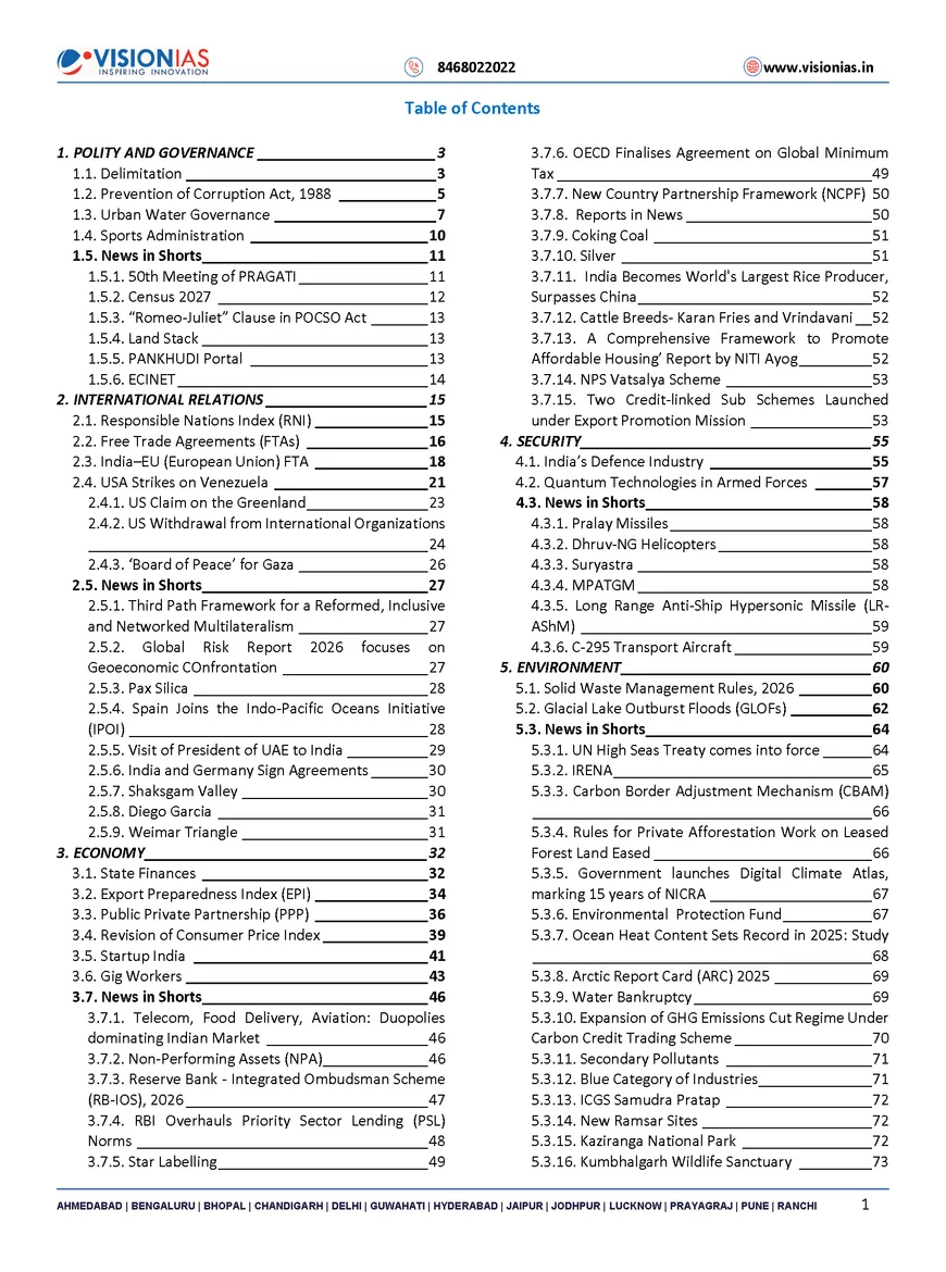 Vision IAS Monthly Current Affairs January 2026 | UPSC Prelims & Mains | English Medium | Printed PDF - Image 2