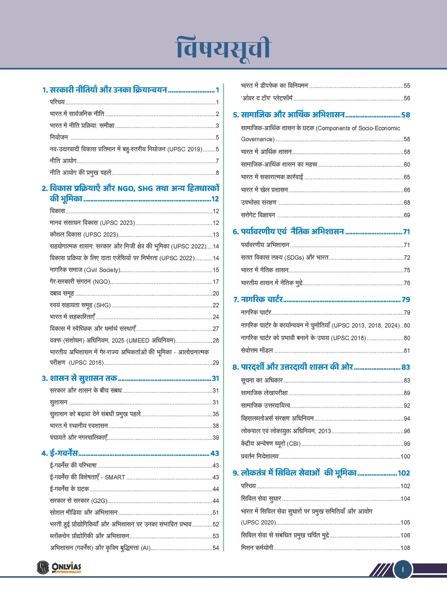 PW Only IAS Prahaar Bharat Ki Shasan Vyavastha 2026 Hindi Medium – UPSC Governance Notes - Image 2