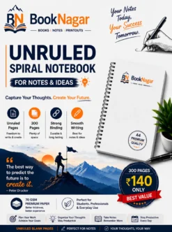 Unruled Spiral Notebook A4 300 Pages Premium Spiral Bound Notebook for Notes & Ideas
