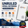 Unruled Spiral Notebook A4 400 Pages Premium Spiral Bound Notebook for Notes & Ideas