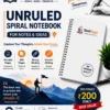 Unruled Spiral Notebook A4 500 Pages Premium Spiral Bound Notebook for Notes & Ideas