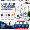 Unruled Spiral Notebook Combo Pack 200, 300, 400 & 500 Pages A4 Spiral Notebooks