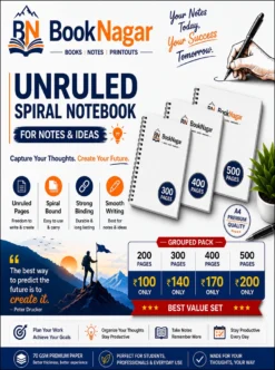 Unruled Spiral Notebook Combo Pack 200, 300, 400 & 500 Pages A4 Spiral Notebooks