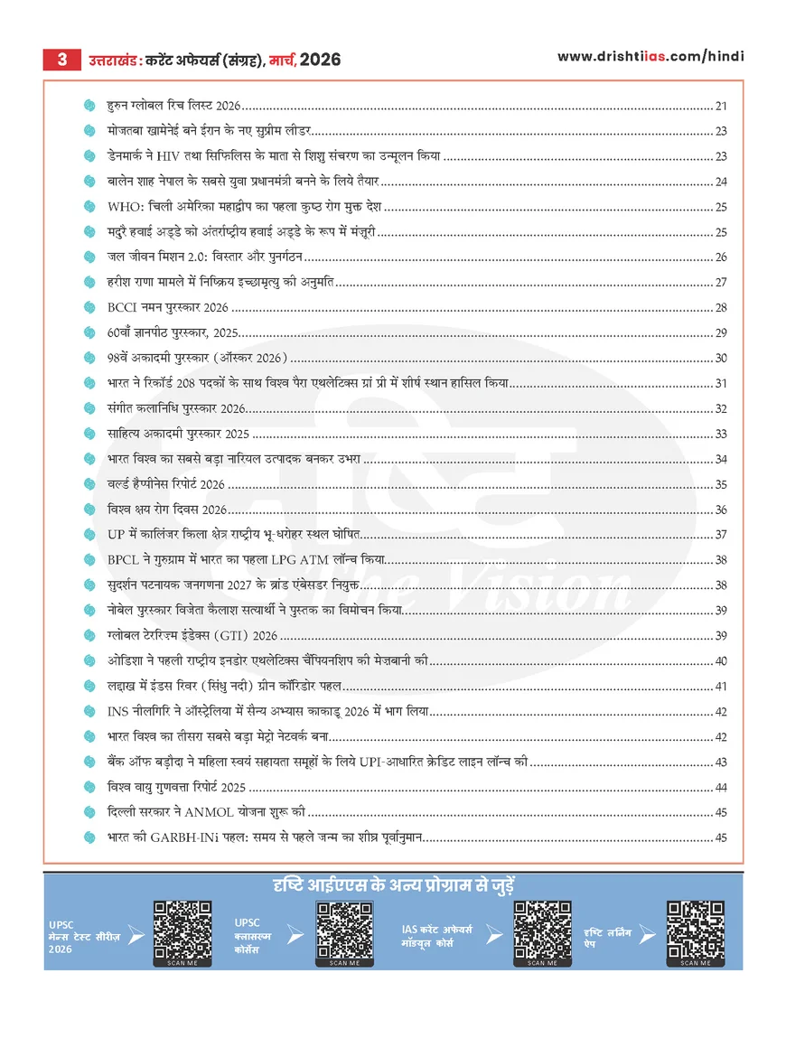 Uttarakhand Current Affairs March 2026 Hindi – Latest Complete Monthly Magazine for UKPSC & UKSSSC - Image 3