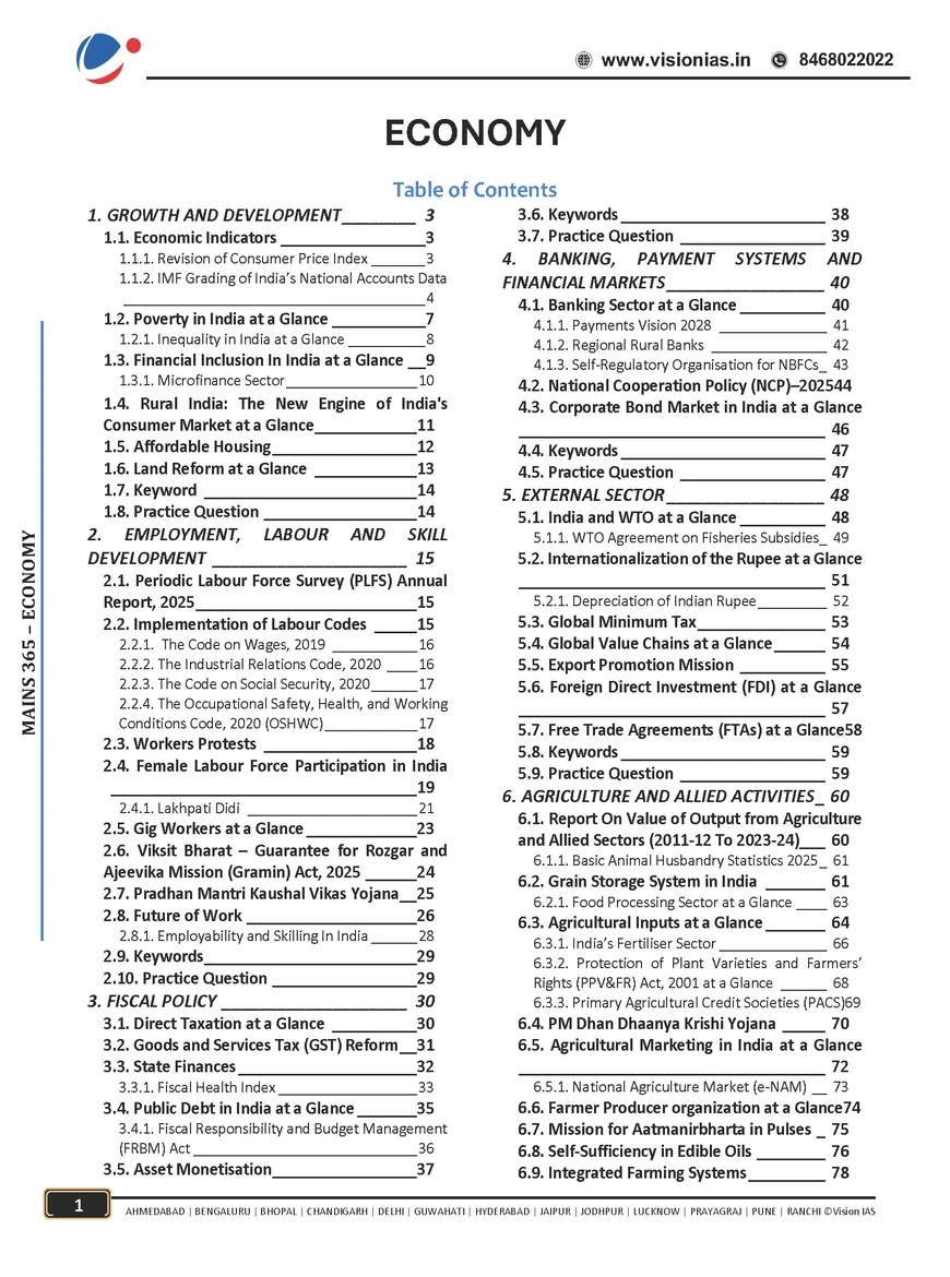 Vision IAS Mains 365 Economy 2026 | Latest Complete Current Affairs Material for UPSC Mains - Image 2