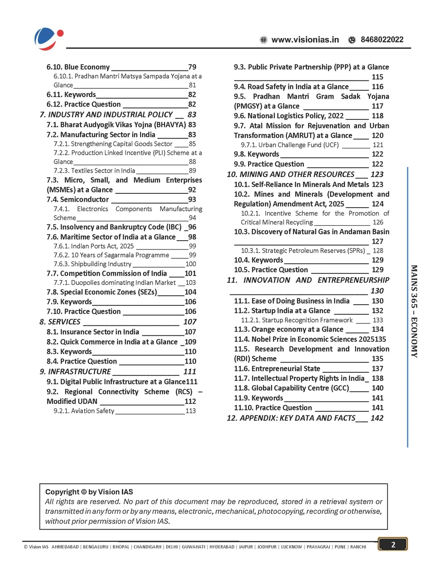 Vision IAS Mains 365 Economy 2026 | Latest Complete Current Affairs Material for UPSC Mains - Image 3