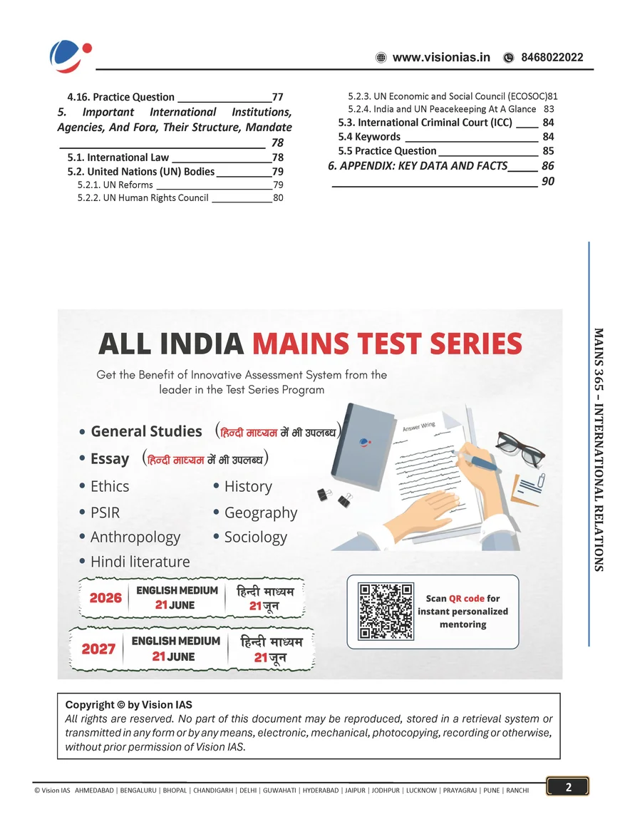 Vision IAS Mains 365 International Relations 2026 | Latest Complete Current Affairs Material for UPSC Mains - Image 3