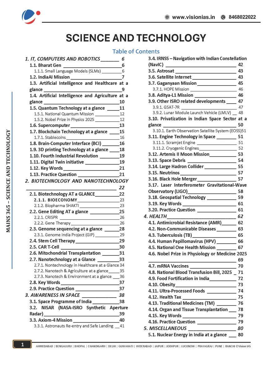 Vision IAS Mains 365 Science and Technology 2026 | Latest Complete UPSC Current Affairs Notes - Image 2